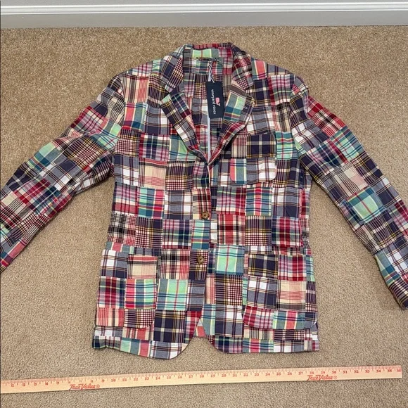 Vineyard Vines Madras Patchwork Blazer 44R NWT Kentucky Derby Preppy Sport Coat - Picture 15 of 16